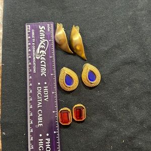 3 pair pierced earrings